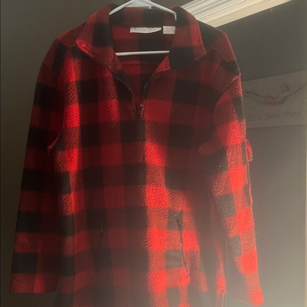 Plaid Red and Black Women's Sweatshirt
